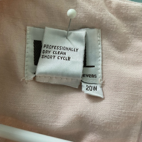 Size 20 vintage shell pink linen cotton rayon dress - Picture 7 of 7